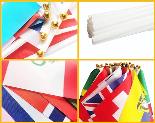 50 Pack Czech Republic Czechia Flags Small Mini Hand Held Czech Republic Czechia on Stick Flags, Miniature National Country Flags,Party Decorations Supplies for Parades,International Festival - color: Czechia