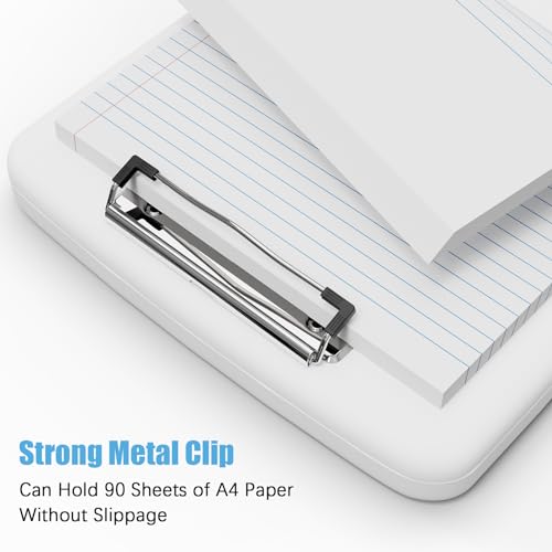 Hongri Clipboard with Storage with Pencil Case, 8.5 x 11 Storage Clip Board - color: White