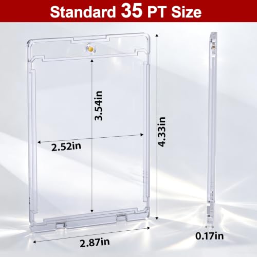 SAMYUCHO 25ct Magnetic Card Holder, 35PT Slim One Touch Card Holders - size: 25 Pack