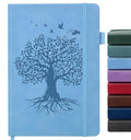 Lined Journal Notebook for Women Men, A5 Hardcover Leather Journals - color: A-Tree-Blue, size: 1 Pack-A5（5.8"×8.3"）