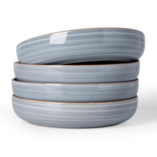 famiware Meteor 33 oz Pasta Bowls Set of 4, Blue Gray - color: Blue Gray, size: Set of 4