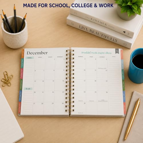 WORLD TRAVELER Academic Planner School Organizer Jul 2026-Dec 2027, 7"x9" - color: Pink Gold