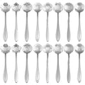 16 Pieces Tea Spoon Coffee Teaspoon Set, PBIEHSR Stainless Steel Flower Spoons for Stirring Drink Mixing Milkshake Jam - style: Silver