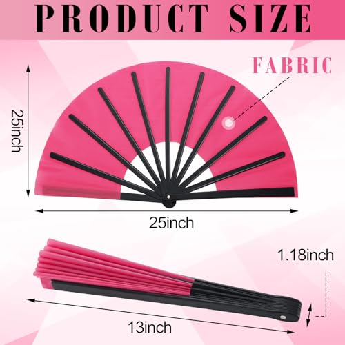 Maitys 2 Pack Foldable Fans for Rave Dancing,Bright Color,Simple Pattern - color: Bright Color, style: Simple Pattern