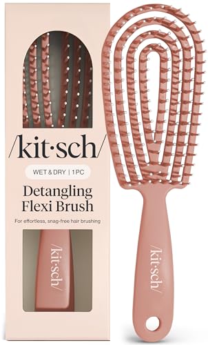 Kitsch Flexi Flow Detangler Brush, Hair Brushes For Women - Terracotta - color: Terracotta, size: 1 pc