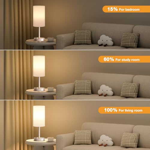 17.4" Antique White Lamp for Bedroom - Dimmable Touch, USB A+C, AC Outlet - color: White - Antique White, size: 17.4"