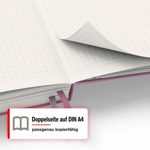 LEUCHTTURM1917 - Notebook Hardcover Medium A5-251 Numbered Pages for Writing and Journaling - Thinking Ahead (Squared Paper, Dusty Rose) - color: Dusty Rose, style: Squared