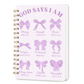 Lined Spiral Journal Notebook for Work A5, 160 Pages, Purple Bow - color: Bow Purple