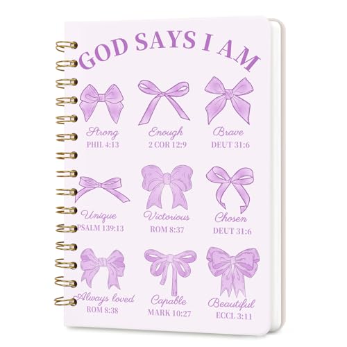 Lined Spiral Journal Notebook for Work A5, 160 Pages, Purple Bow - color: Bow Purple