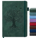 Lined Journal Notebook for Women Men, A5 Hardcover Leather Journals - color: A-Tree-AGreen, size: 1 Pack-A5（5.8"×8.3"）