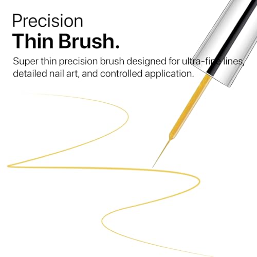 SXC Cosmetics Gel Liner Nail Art Set – Gold & Silver 2pcs Gel Liner Nail Art Chrome 3D High-Gloss Effect for Nail Paint Design with Thin Brush DIY French Manicure Curing Requires - color: Gold & Silver