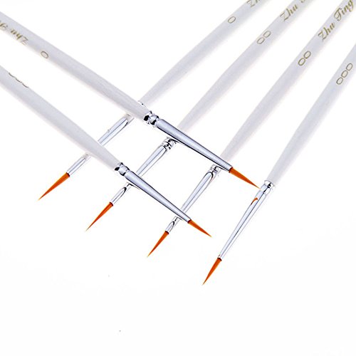 Fine Detail Paint Brush Set, 6 Pieces Miniature Art Brushes for Fine Detailing,Art Painting - Acrylic, Watercolor, Oil - Miniatures, Models, Airplane Kits, Nail