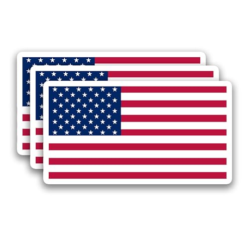 (3PCS) American Flag Stickers – USA America Sticker US Patriotic Flag Decal - color: America