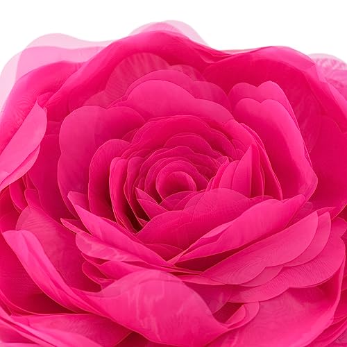 JWH 3D Flower DecorativeThrow Pillow Covers, Hot Pink, 12 Inch - color: Hot Pink, size: 12" x 12" (Pack of 1)