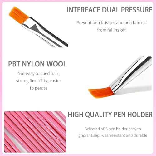 27Pcs Nail Art Tool Set, Nail Brushes Set With Dotting Tools, Palette & Nail Art Holder Professional Nail Painting Brushes for Liner Dotting,Blending, Fan Brush for DlY Nail Design& Manicure