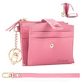 Keychain Wallet Wristlet Small Credit Card Holder Bracelet Key Chain Purse Bangle Tassel Beads Key Rings for Women - color: 04-rfid Pink