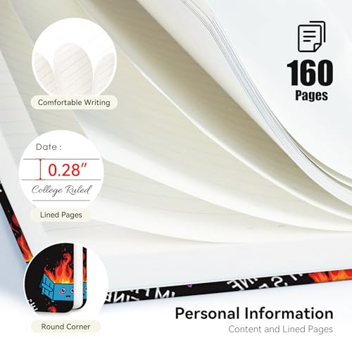 Lined Spiral Journal Notebook for Work A5, 160 Pages, Fire - color: Fire