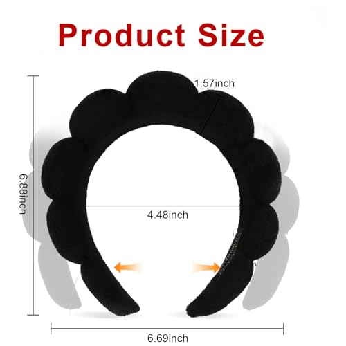 WHAVEL 3 Pack Spa Headband Skincare Headbands, Soft Hair Band for Washing Face, Makeup, Facial, Skin Care (Leopard, Brown, Black) - color: black,coffee,leopard