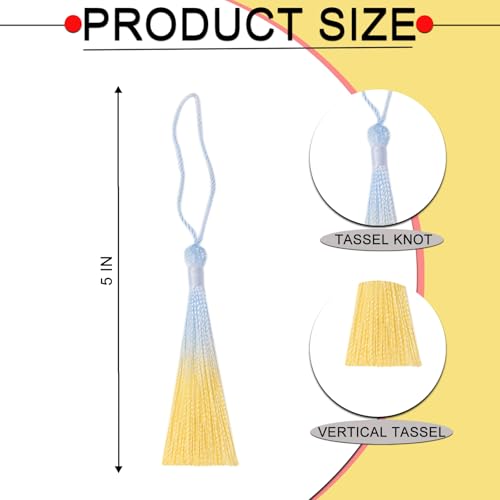 50Pcs 5 Inch Bulk Bookmark Tassel Kit for Graduation, Keychain(Blue Beige) - color: Blue&beige