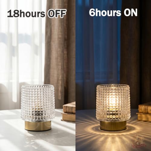 MJ PREMIER Battery Operated Lamp,Small Cordless Lamp with Timer, Clear-01 - color: Clear-01