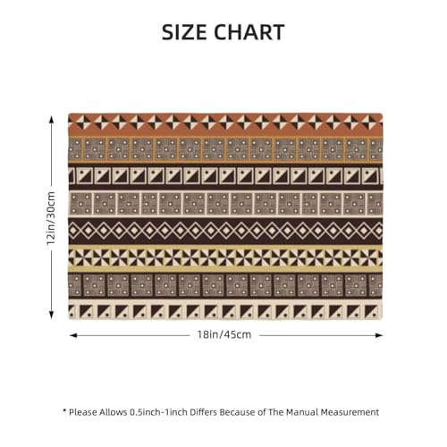 African Aztec Placemats Rectangle Linen Table Placemet Set of 4 - color: Beige, size: Set of 4