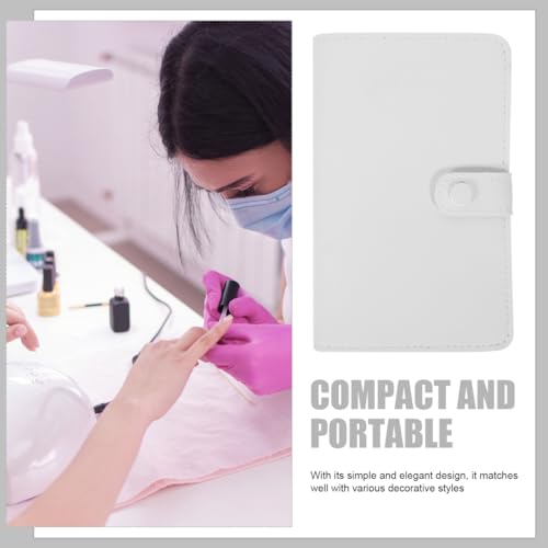 NOLITOY Nail Drill Bit Holder Bag Foldable Nail Organizer Bag with Compartments for Manicure Tools Cuticle Clippers and Pushers Portable Tool Storage for Salon and Home Use 6.69 X 4.33 X 0.98 in - color: White