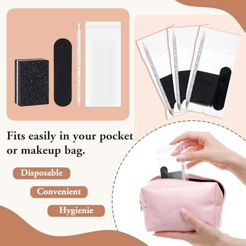 100 Sets Disposable Manicure Kit Individually Package, Black - color: Black