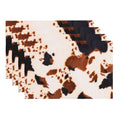 Brown Cow Print Placemats Washable Table Placemat Set of 4 - color: Black Brown, size: Set of 4