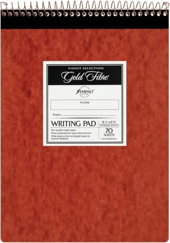 Ampad Gold Fibre Retro Pad,Wide Rule,8-1/2 x 11-3/4,White,70-Sheets/Pad (20-008R),(Pack of 12) - size: 70 Sheets (Pack of 12)