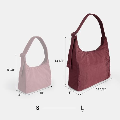 FASTFAIRY Nylon Shoulder Bag: Lightweight Adjustable Strap - color: Large-mahogany, size: Large