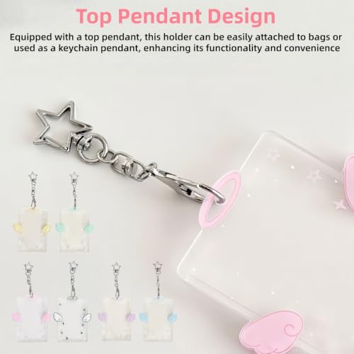 2-Pack Wing Shaped Photocard Holder - Clear Acrylic Cute Photocard Holder Keychain,Bus Cards,Ideal Gift for Fans - color: Purple/Blue