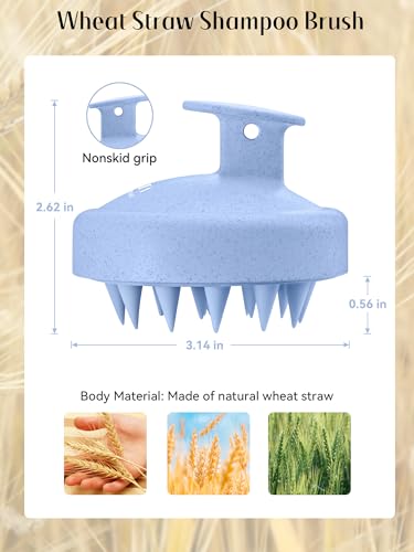 HEETA Scalp Massager Hair Growth Scrubber for Dandruff Removal Hair Care - color: New Blue