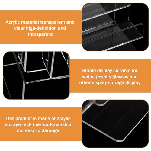Giantree 2 PCS 4 Tier Clear Acrylic Wallet Display Stand - size: 4 Tier