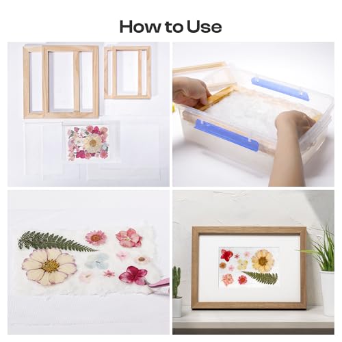 Caydo 4 Pieces Paper Making Frame Kit, Papermaking Mould - style: A4 A5 A6 A7