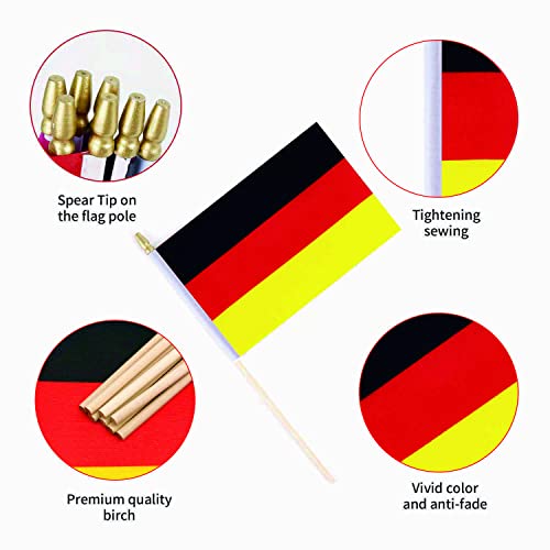 25Pack Small Germany Flag Handheld Mini German Flag on Stick 5x8 Inch - color: Germany
