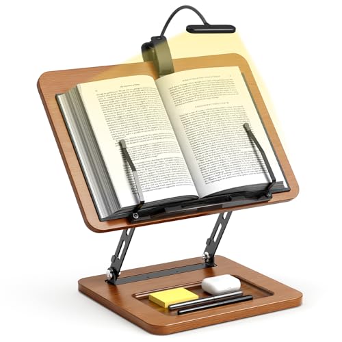 OPTIXCELL Book Stand with Light, Hands Free Book Holder, Gifts Book Lovers - style: Book Stand (Light)