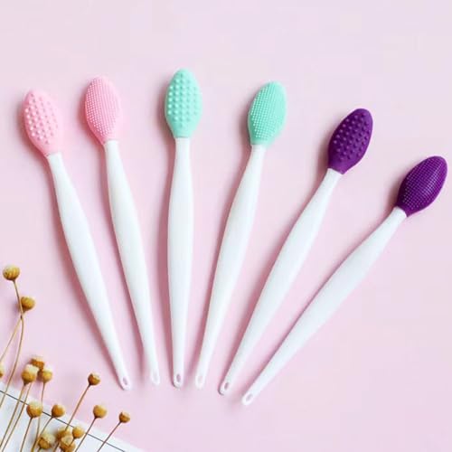 Double-Sided Silicone Facial Cleansing Brush – Exfoliating Blackhead Remover Tool for Deep Pore Cleaning and Gentle Skin Massage(Green) - color: Green