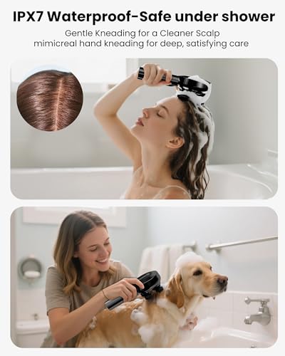 COMFIER Scalp Massager Hair Growth, Cordless Head Massager with Red Light - color: Black