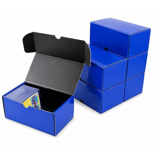 Toploader Box, 7 inch Dual Tone Trading Card Box Holds 110+ Toploader Cards - color: Blue, size: 6 Pack-Toploader Card