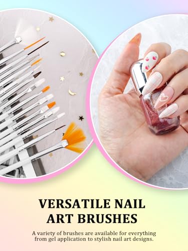 YOOVR 28-In-1 Nail Art Tools with Nail Stand Holder for Press on Painting - color: White