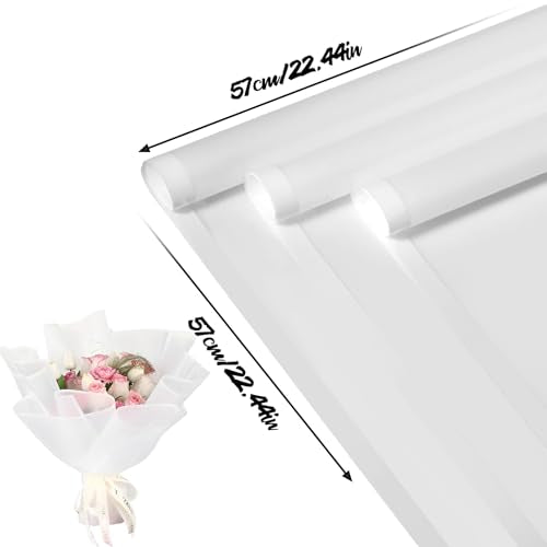 CCIJESW 20 Sheets Flower Bouquet Wrapping Paper Flora Packaging White - color: 017-Transparent White