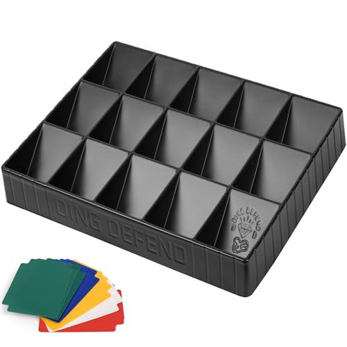 Storage Standard Card Sorting Tray - Stackable Trading Cards Organizer - 15-Compartment Tray Sorter for Organizing Raw, Sleeved or Toploaders - Includes Organization Insert Dividers