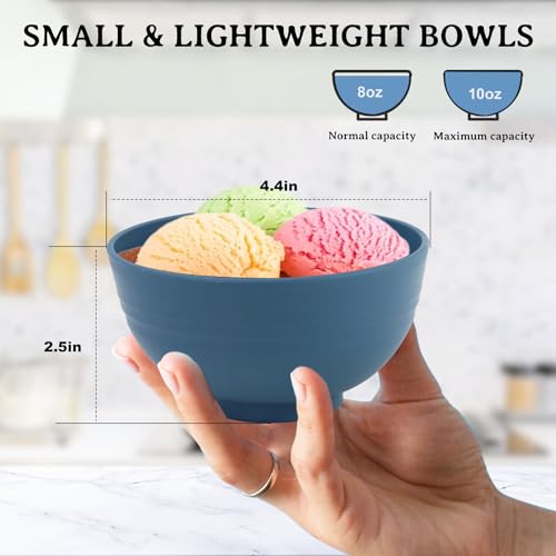 Wheat Straw Bowls, 10 OZ Snack Bowl Set of 8 (Multicolor) - color: Multicolor, size: 10 oz