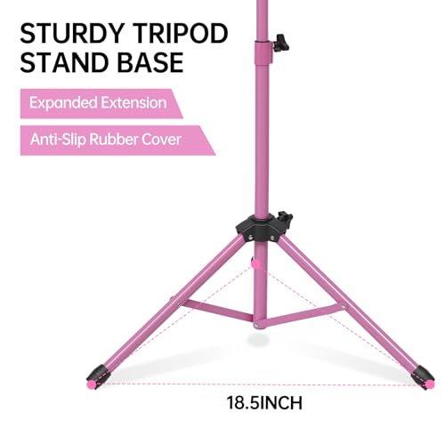 MOSEN Sheet Music Stand, Heavy Duty Adjustable Tripod, Quick Fold Pink - color: Pink