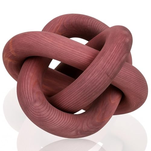 Yalikop 3 Link Wood Knot Decor Rustic Table Shelf Accents, Reddish-Brown - color: Reddish-brown