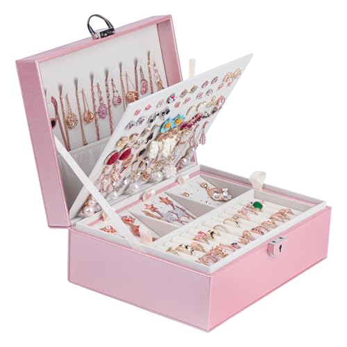 BOOVO Large Jewelry Boxes For Women (Rose Gold, 4 layer) - color: Rose Gold, size: 4 layer