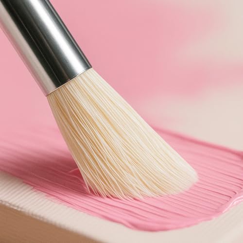 Wooden Stencil Brushes Natural Stencil Bristle Dome Art Painting Brushes Wood Paint Template Brush for Painting On Stencil Projects, Card Making, DIY, Crafts and Acrylic Oil Watercolor Painting(6pcs) - color: Wooden