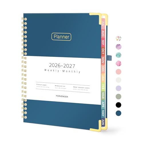 Forvencer Academic Planner 2026-2027, Calendar Jul 2026-Jun 2027, 6" x 8" - color: Navy Blue, size: 6.3"x8.4" (Jul 2026 - Jun 2027)