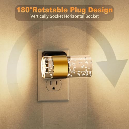 JandCase Night Lights Plug into Wall, Color Changing Night Light - color: Gold-3CCT, size: 1 Pack