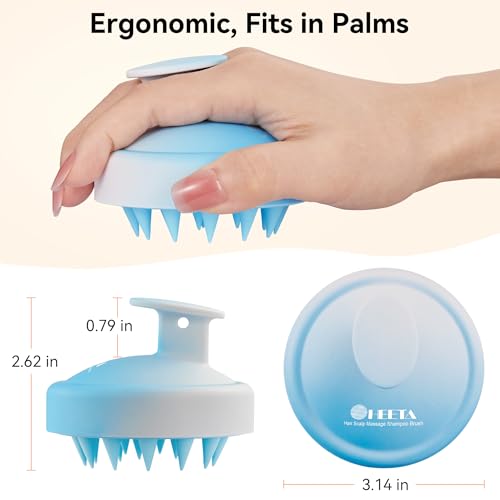 HEETA Scalp Massager Hair Growth Scrubber for Dandruff Removal Hair Care - color: Gradient Blue
